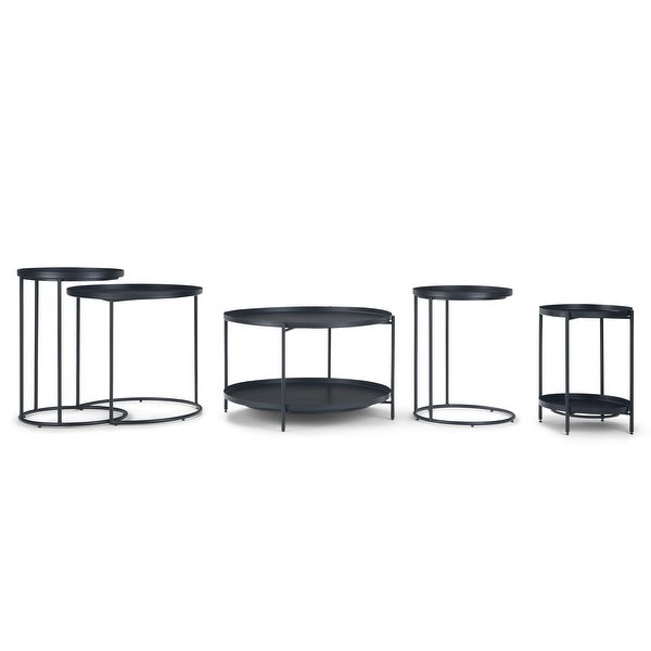 WYNDENHALL Lipton Industrial 18 inch Wide Metal Accent Side Table in Black, Fully Assembled - 18
