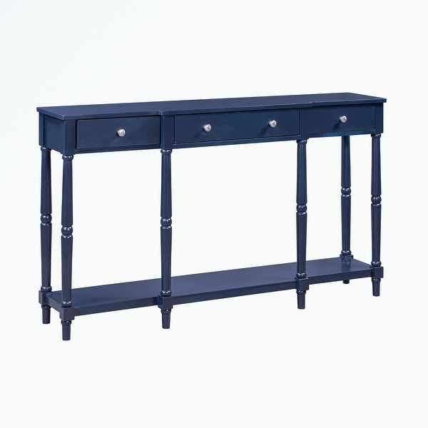 Solid Wood Console Table, with Storage Shelf and Drawer