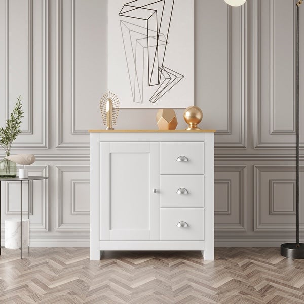 Kitchen Sideboard Cupboard , White High Gloss Dining Room Buffet Storage Cabinet Hallway Living Room TV Stand
