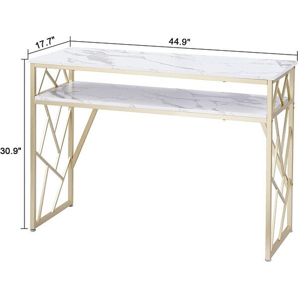 ivinta Modern Narrow Console Table with Storage, White Entryway Table