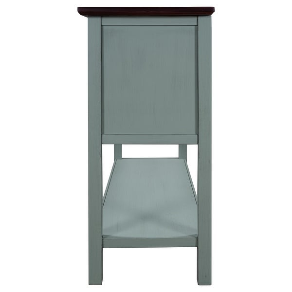 45'' Modern Console Table Sofa Table for Living Room with 2 Drawers, 2 Cabinets and 1 Shelf