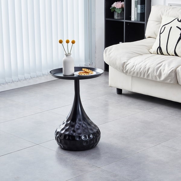 Small Metal Side Table, Unique Vase Shaped Sofa Table, Accent End Table, Living Room Coffee Table for Small Space