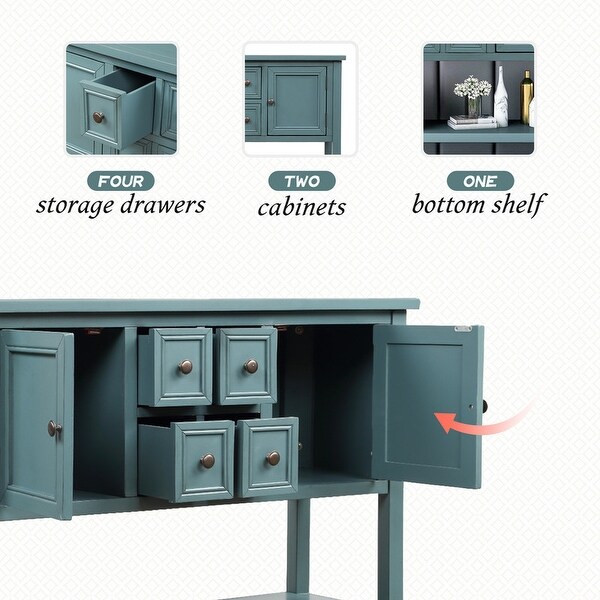 Table buffet sideboard Sofa table with storage drawers, cabinets and bottom shelf