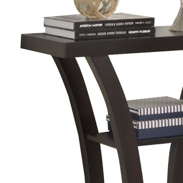 Wooden Console Table With 1 Shelf, Dark Espresso