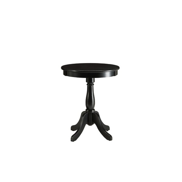 Alger Side Table, Wooden Turned Pedestal with 4 Solid Wood Legs