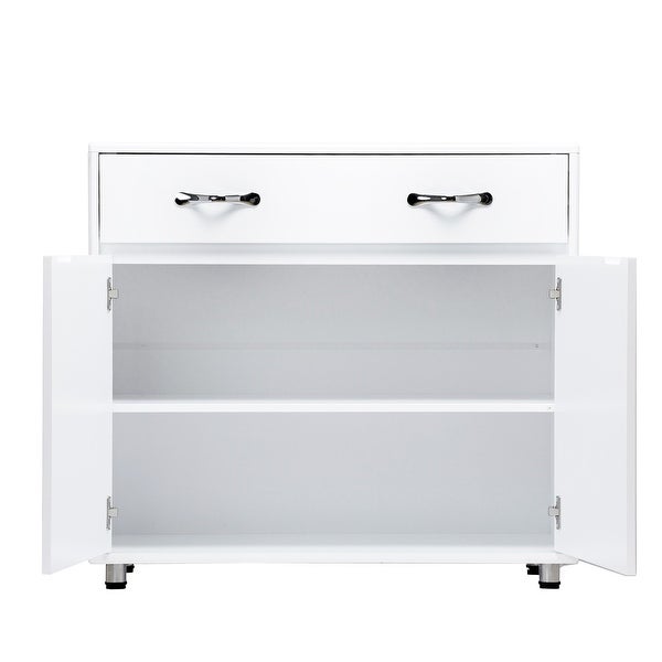 Two Doors Side Table-Grey,3 Times Painting Process,Simple design
