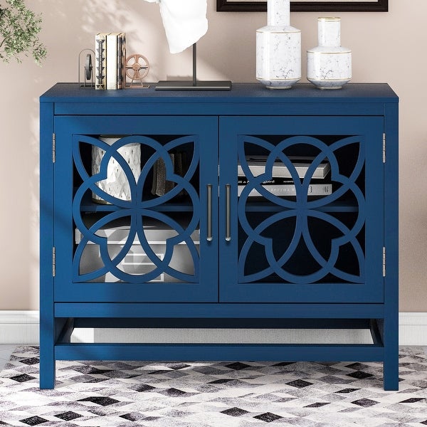 Classic Wood Storage Cabinet with 2 Doors and Adjustable Shelf, Simple Exquisite Console for Entryway, Kitchen, Dining Room