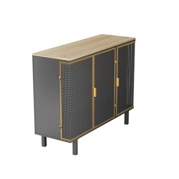 3 Doors Modern Sideboard, Freestanding Sideboard Storage Cabinet Entryway Floor Cabinet for Living Room Office Bedroom