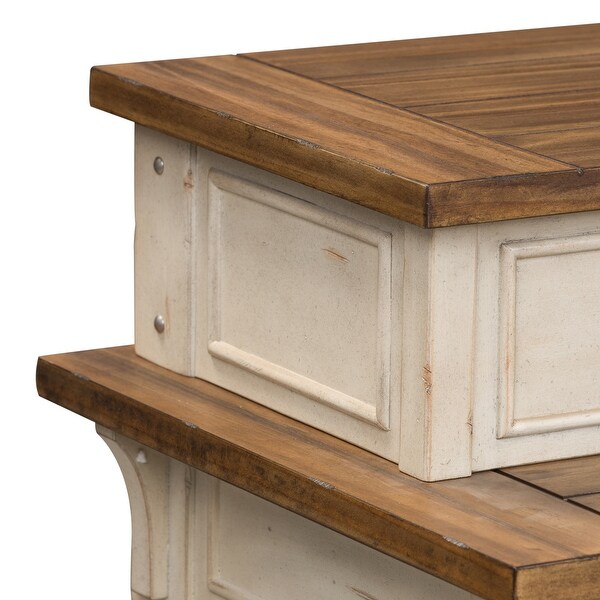 Morgan Creek Antique White with Tobacco 4 Piece Console Table Set