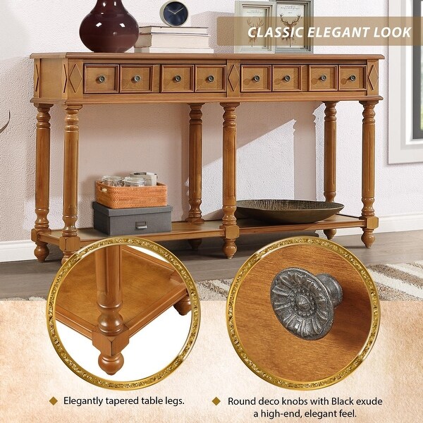 Retro Console Table Entryway Table, 58