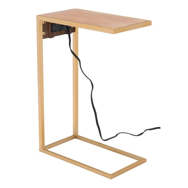 Ike Side Table Brown and Gold - Brown, Gold - 18.1