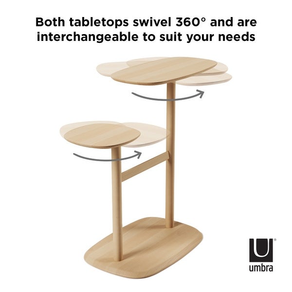 Umbra Swivo Side Table, Natural Wood