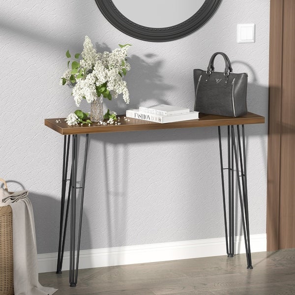Modern Narrow Industrial Console Table - 39.2 W x 11.8 D x 29.4 H inch