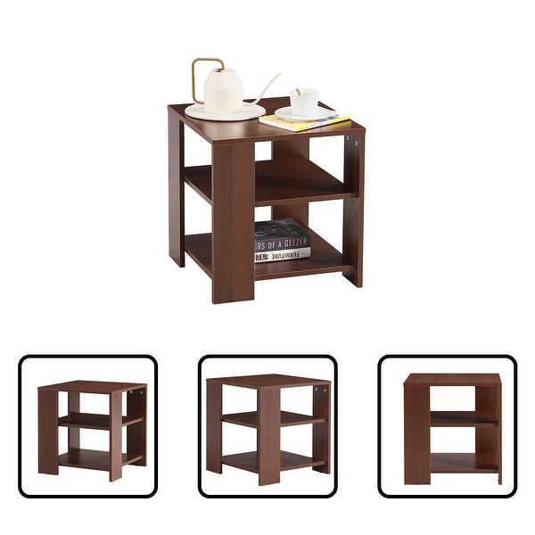 Square Side Table, 3-tier End Table