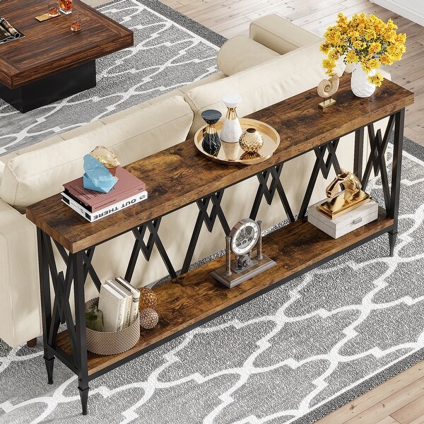 70.9 Inche Long Console Sofa Table Living Room,Entryway Hallway Accent Tables with Stylish Metal Frame