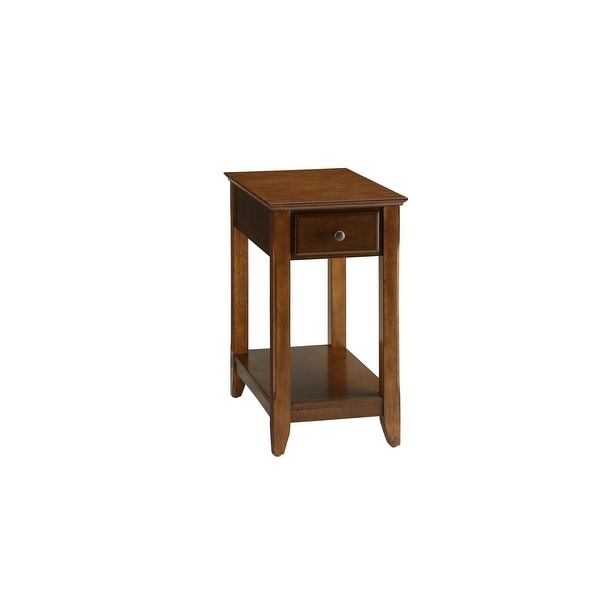 Side Table, Sofa Table Snack Table with Bottom Shelf and 1 Drawer