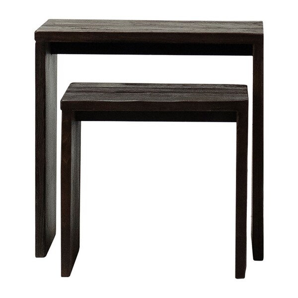 Evie Set of 2 Nesting Side Tables, Medium Brown