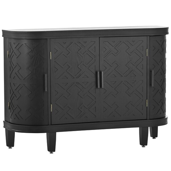 Accent Storage Sideboard with Antique Pattern Doors, Wooden Console Cabinet Suitable for Hallway, Entryway, Living Room, Bedroom