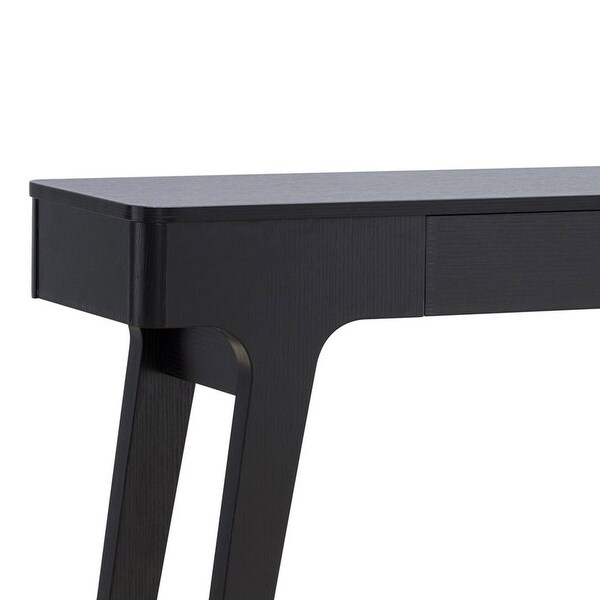 Lue 47 Inch Wood Console Sofa Table, 1 Drawer, Bottom Shelf, Black