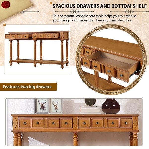 Retro Console Table Entryway Table, 58