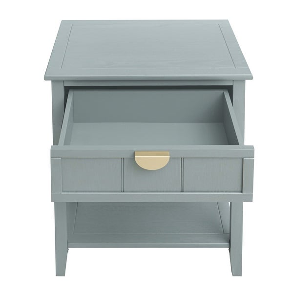 2-Drawer Side Table with Storage Shelf, Traditional End Table, Narrow Telephone Nightstand for Living Room, Bedroom
