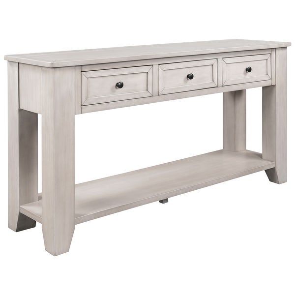 Wood Console Table with 3 Drawers and 1 Shelf,Living Room