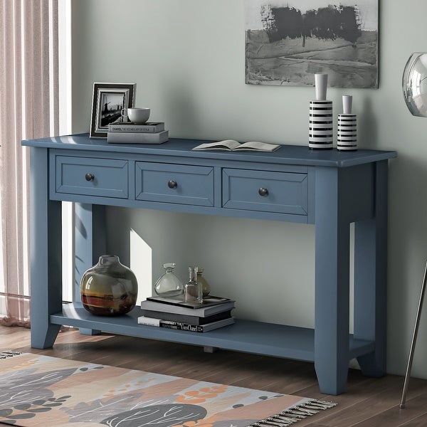 56'' Modern Console Table Sofa Table For Living Room With 3 Drawers And 1 Shelf,Coffee, Console, Sofa and End Tables