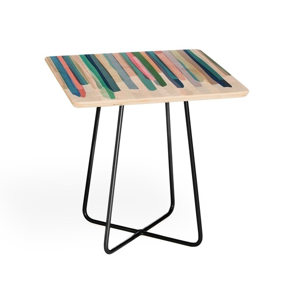 Deny Designs Pastel Stripes Side Table (Round or square, 2 leg options)