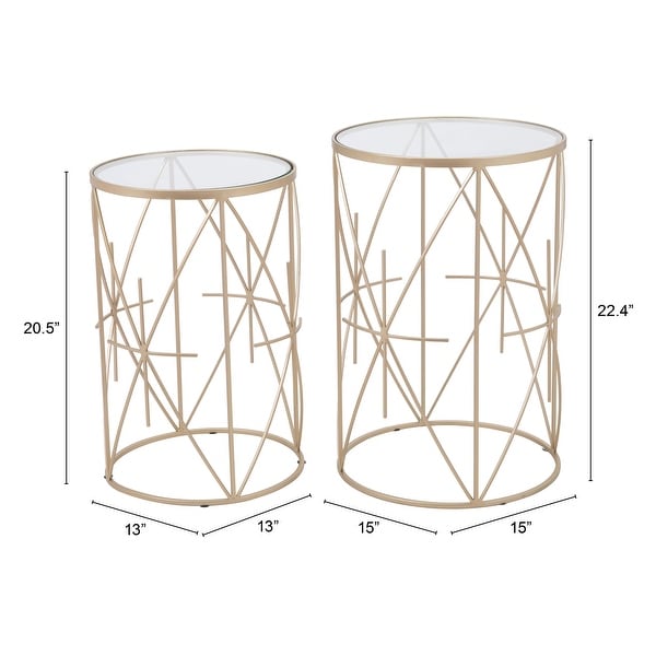 Set of 2 Hadrian Side Tables Gold - 15