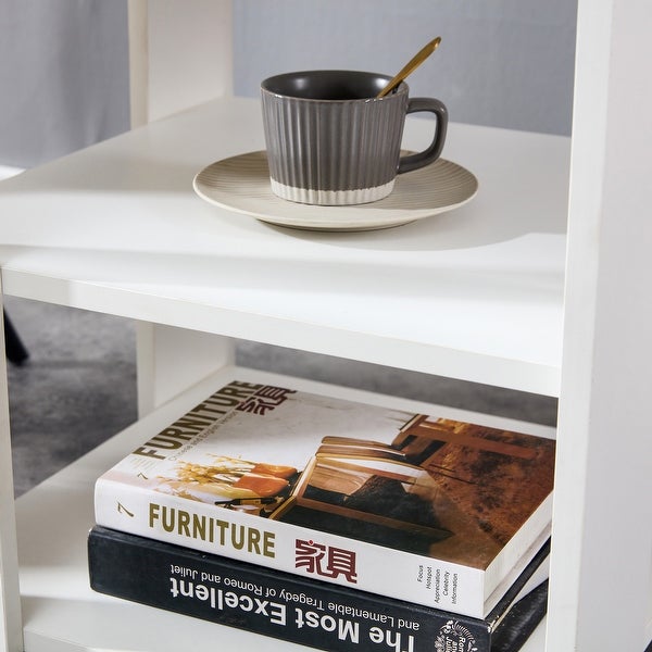 Square wooden Side Table,3-tier End Table