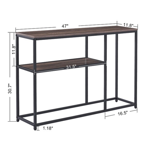 Mcombo Narrow Console Table, Sofa Table Small TV Entryway Table with Storage Shelf, Buffet Table for Hallway Living Room