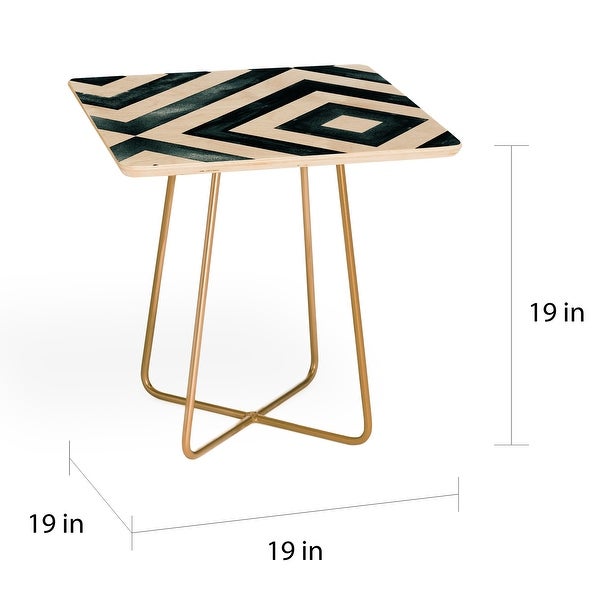 Deny Designs Watercolor Diamonds Side Table (Round or square, 2 leg options)