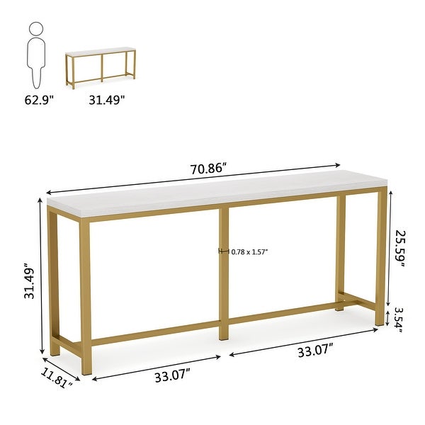 Extra Long Sofa Couch Console Table, 71inch Narrow Entryway Hallway Table