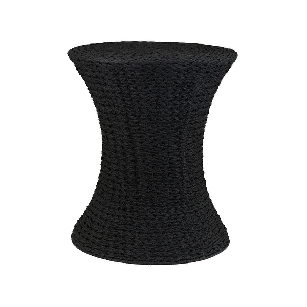 Handwoven Woven Paper Rope Woven Stool, Elegant Woven Braid with Sturdy Metal Frame, Beautiful Hourglass Profile, Multipurpose