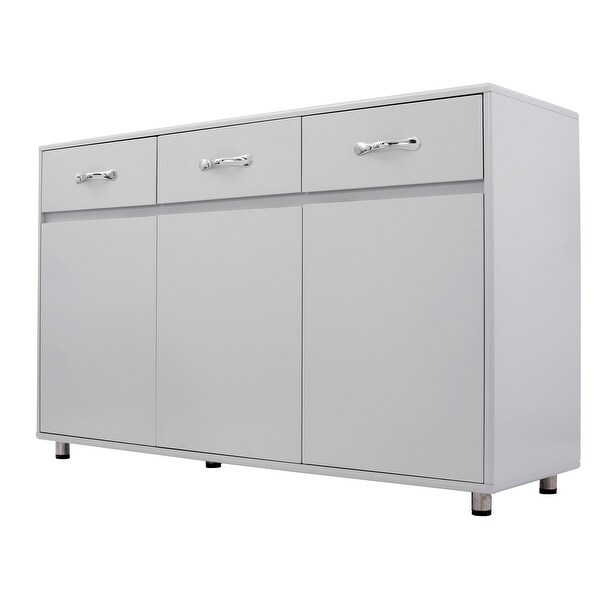 Three Doors Side Table-Grey,3 Times Painting Process,Simple design