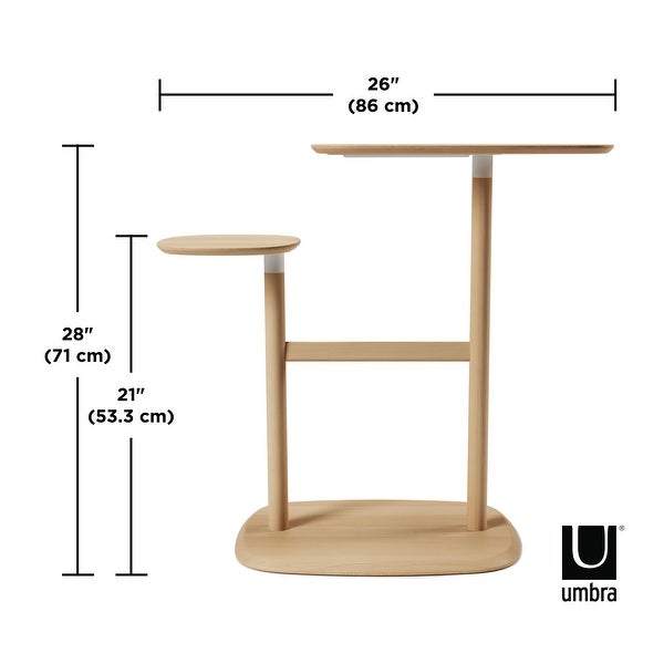 Umbra Swivo Side Table, Natural Wood