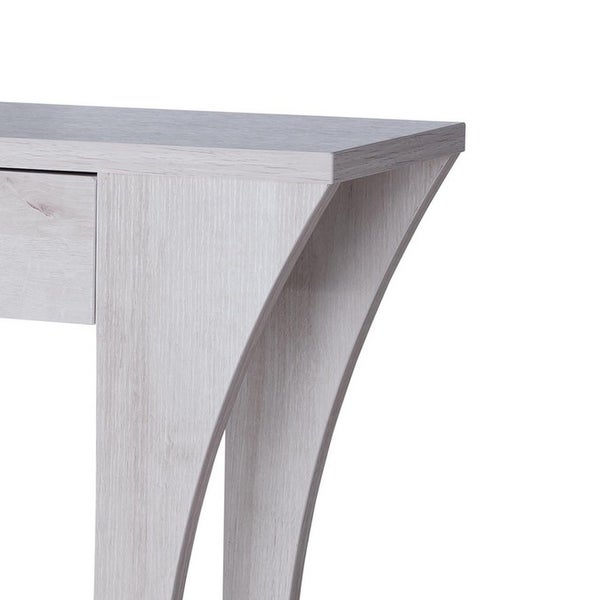 33 Inch 1 Drawer Wooden Console with Curved Legs, White