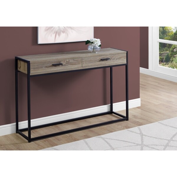 Accent Table, Console, Entryway, Narrow, Sofa, Storage Drawer, Living Room, Bedroom, Metal, Laminate, Contemporary