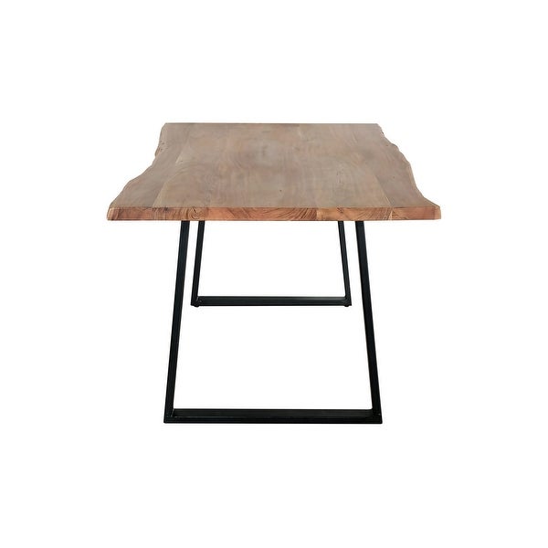 45 Inch Rustic Coffee Table, Wood Tabletop, Iron Legs, Eco Friendly, Brown