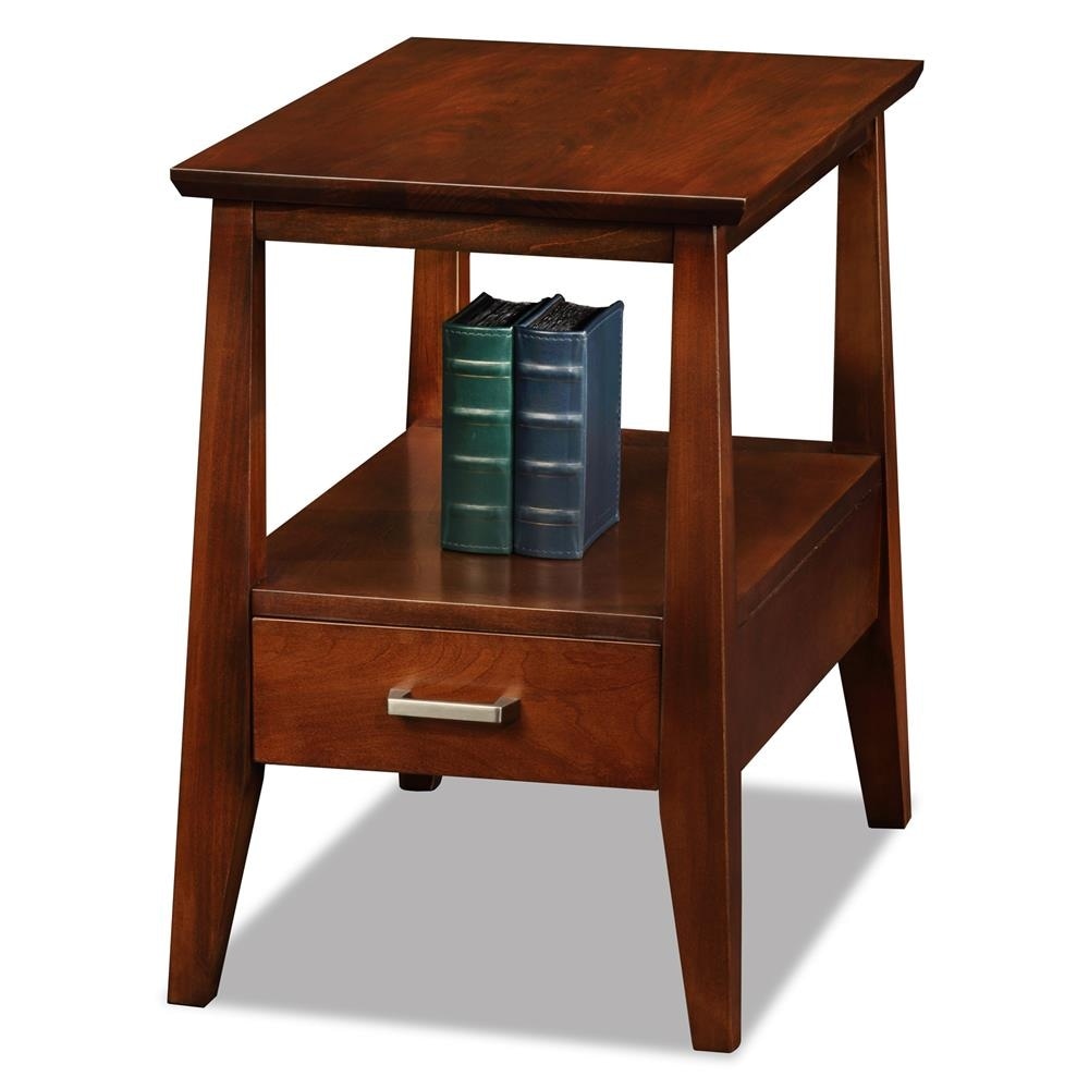 Leick Home 10406 Delton One Drawer Narrow Side Table with Shelf, Sienna