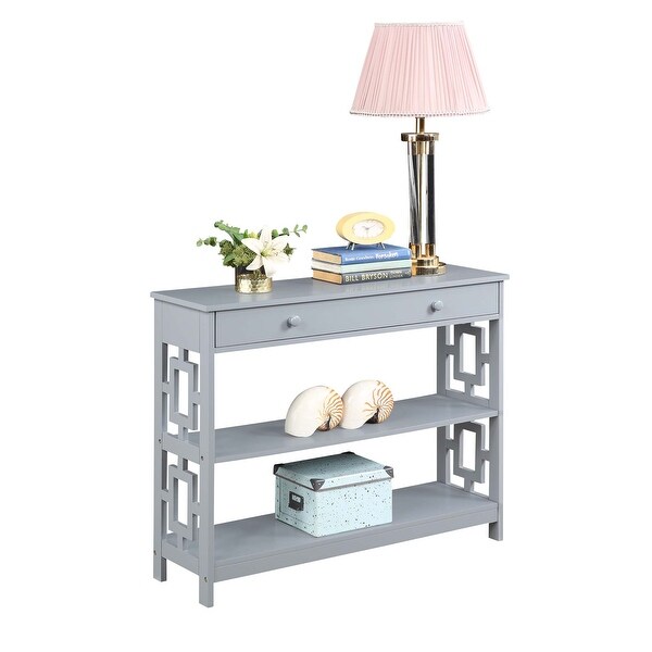 Town Square Contemporary Console Table with Drawer, Gray