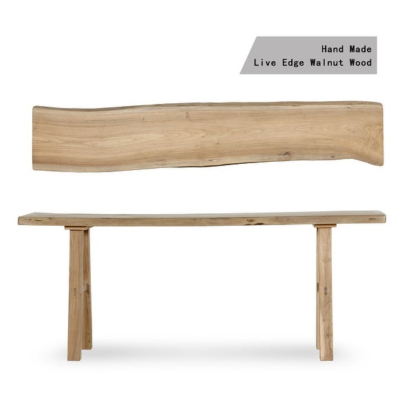 Artissance Live Edge Solid Walnut Wood Console Table, 78 Inch Wide, Natural Wood (Color and Size May Vary) - 78