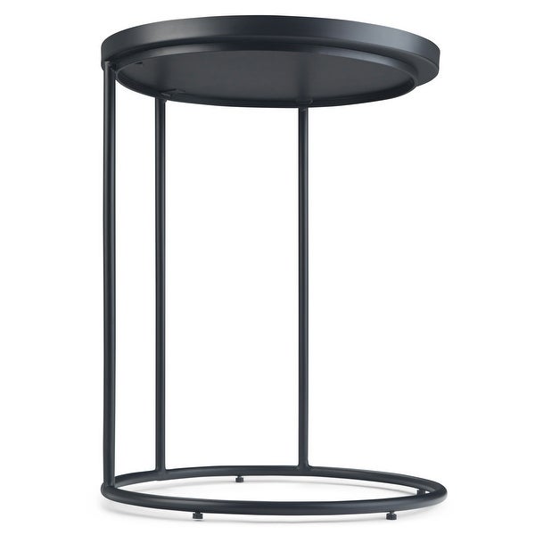 WYNDENHALL Lipton Industrial 18 inch Wide Metal Accent Side Table in Black, Fully Assembled - 18