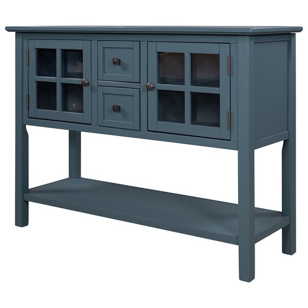 Global Pronex 45'' Modern Console Table Sofa Table for Living Room with 2 Drawers, 2 Cabinets and 1 Shelf