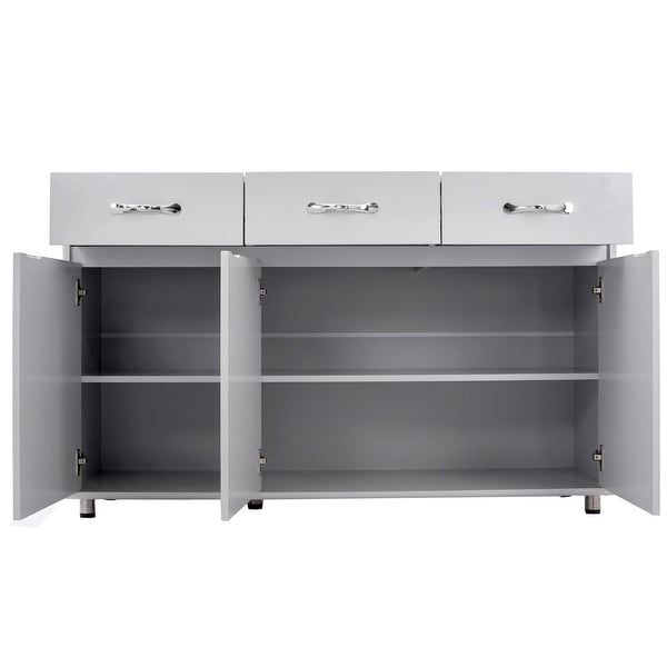 Three Doors Side Table-Grey,3 Times Painting Process,Simple design