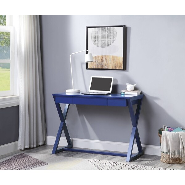 Nalo Console Table in Black Finish with Rectangular Table Top and X Shape Wooden Base for Entryway, Living Room