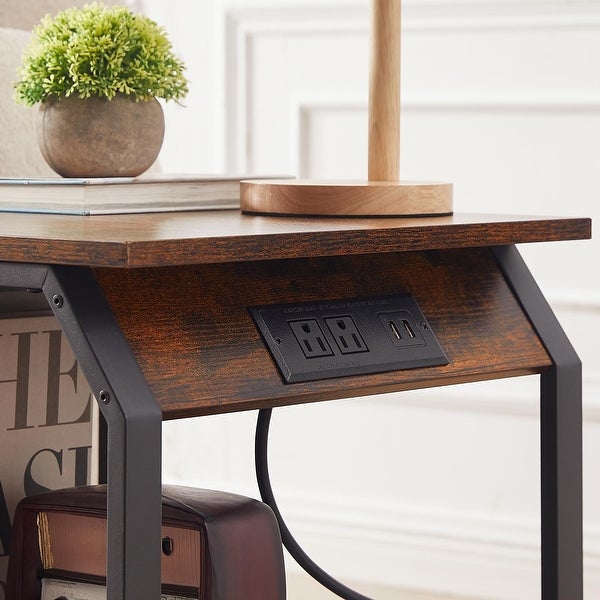 End Table/Side Table with Charging Station,Nightstand with 1 drawer
