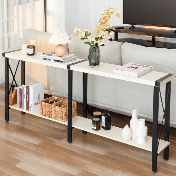 Console Table, Long Sofa Table with Shelf for Living Room and Entryway