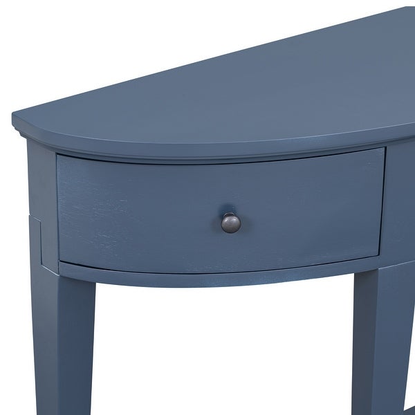 Modern and Minimalist Style Curved Console Table with 3 drawers and 1 Shelf, Sofa Table for Hallway, Entryway, Living Room, Bedroom
