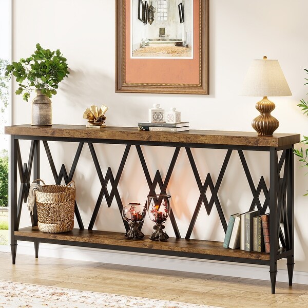 70.9 Inche Long Console Sofa Table Living Room,Entryway Hallway Accent Tables with Stylish Metal Frame